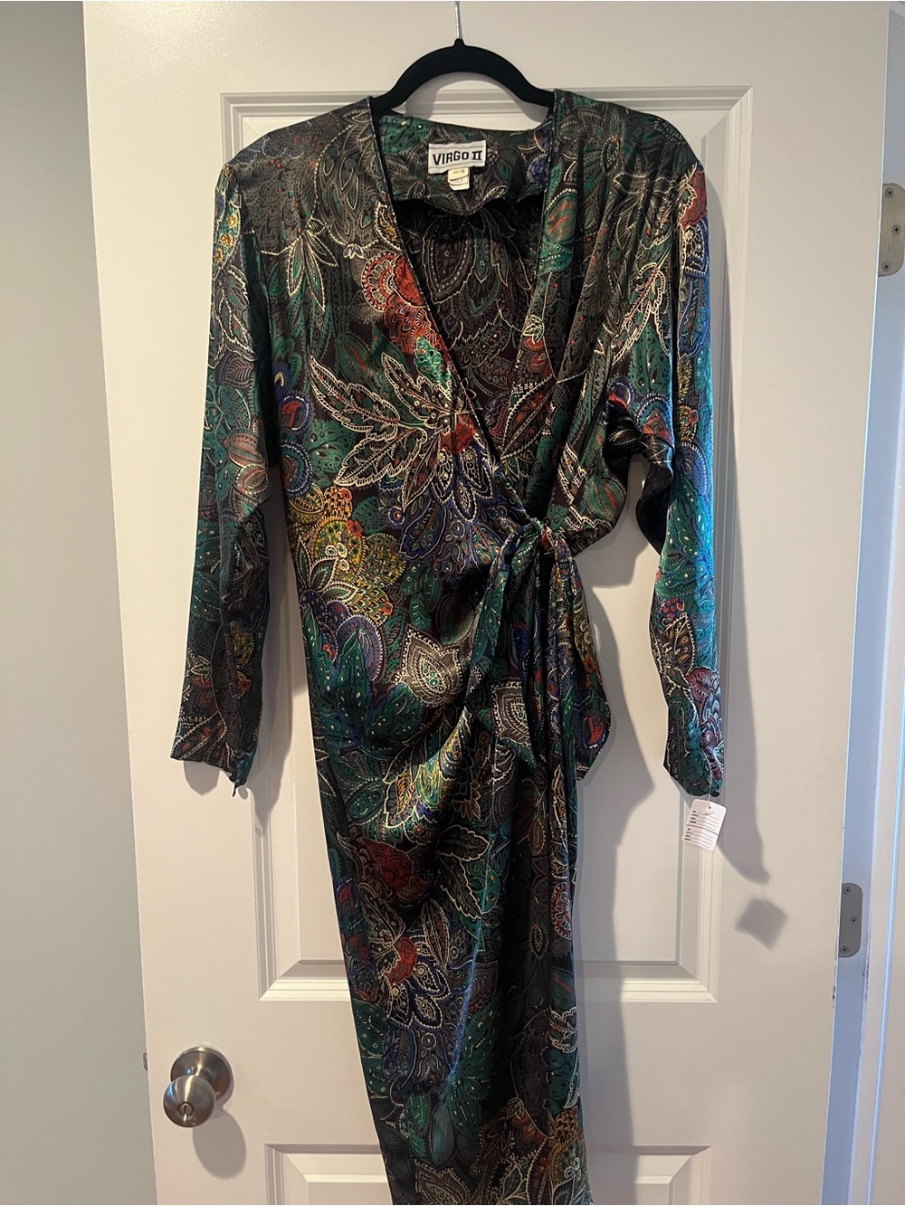 Vintage Silk Paisley Wrap Dress